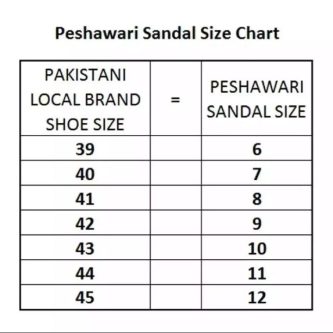 Pakistani Shoe, Chappal Sizes: Charts, Men | How to Guide