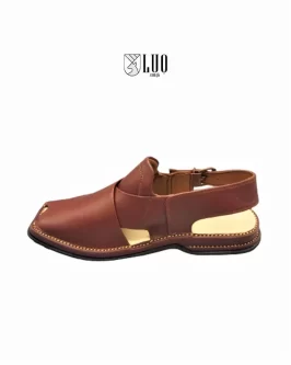 Burgundy Zardari Charsadda Chappal for Men